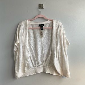 NWT Lane Bryant short sleeve white duster